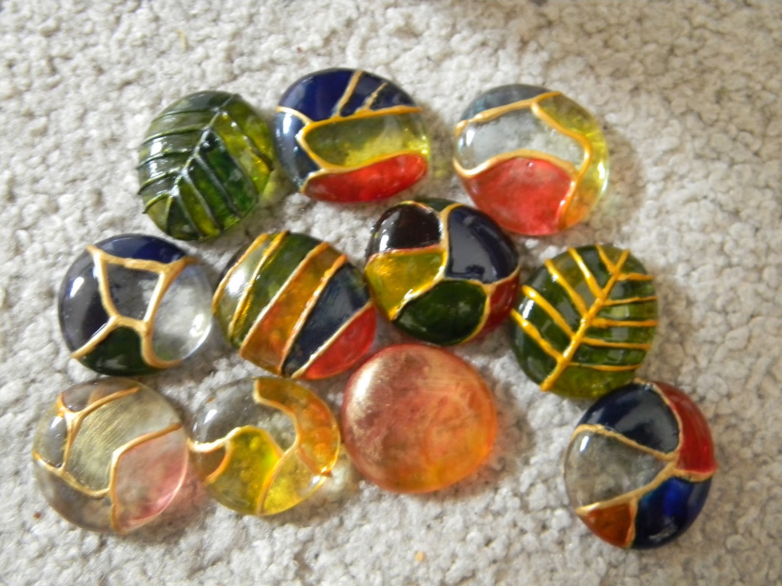 Upcycled Quirk Painted glass beads
